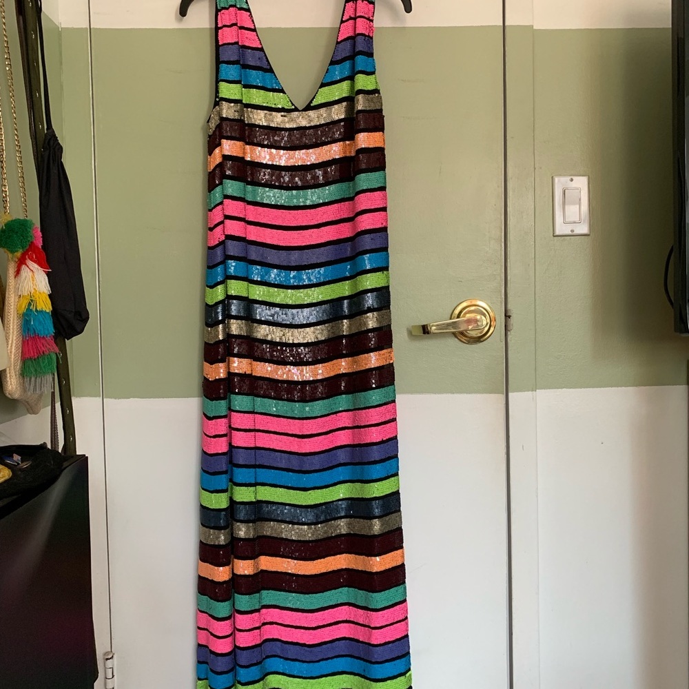 Multicolor Tracy Reese Black Label Sequins Dress